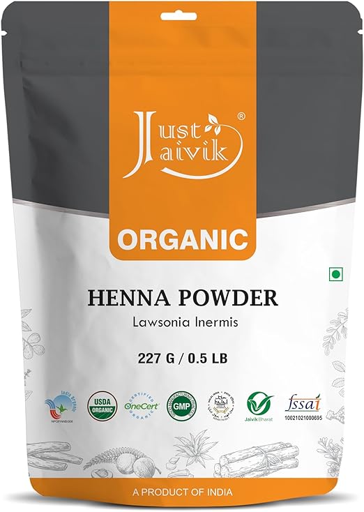 Just Jaivik 100% Organic USDA Certified Henna Powder